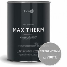 Elcon Эмаль термостойкая +600 серебристо-серая, 0,8 кг.